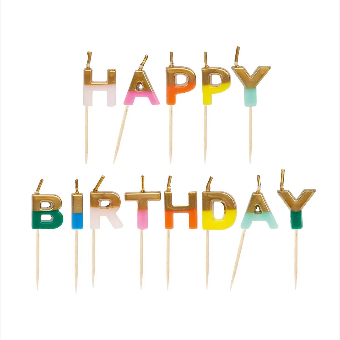 Rainbow Happy Birthday Candles